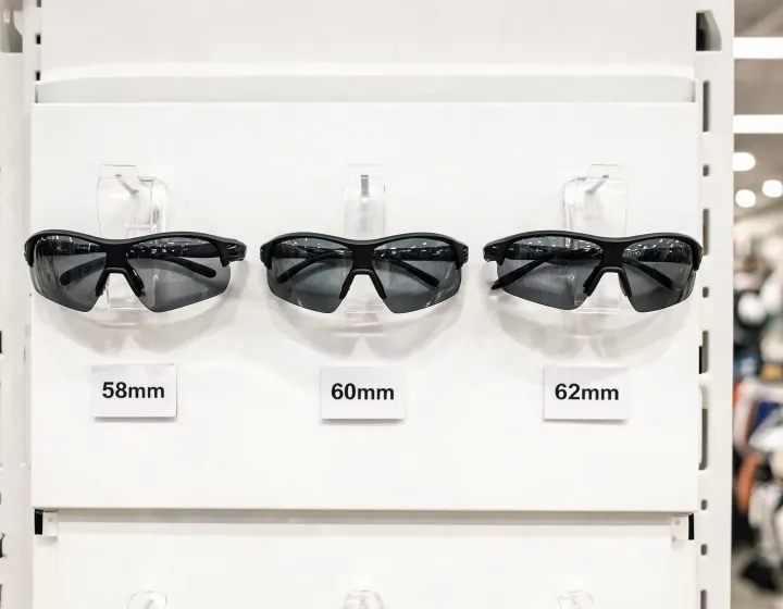 Cycling glasses for men application board illustration