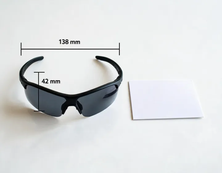 Prescription cycling glasses size and marking check illustration